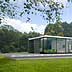 Modern glass home design, left side