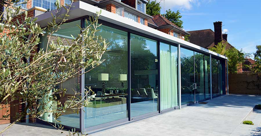 Glass extension, and Architects for architectural drawings in london UK