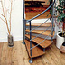 Spiral staircase down to extension